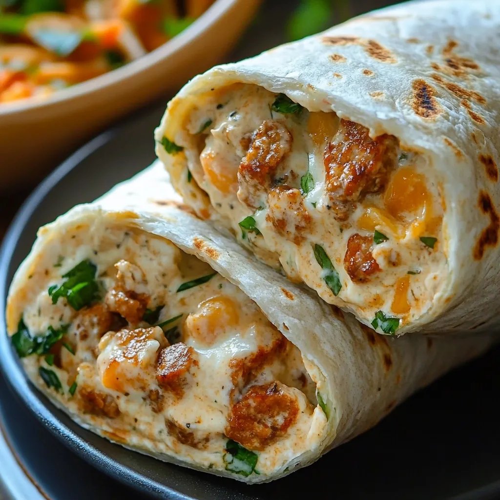 Hähnchen-Wraps mit Käse und Knoblauch