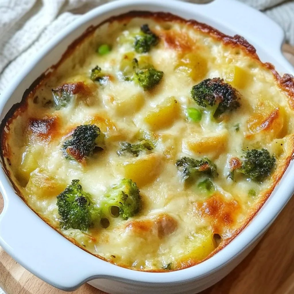 Rosenkohlauflauf mit Kartoffeln und Käse