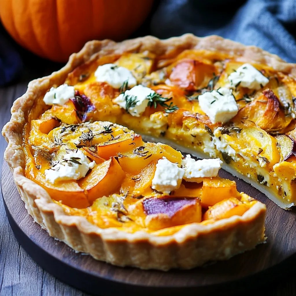 Kürbis-Quiche mit Feta