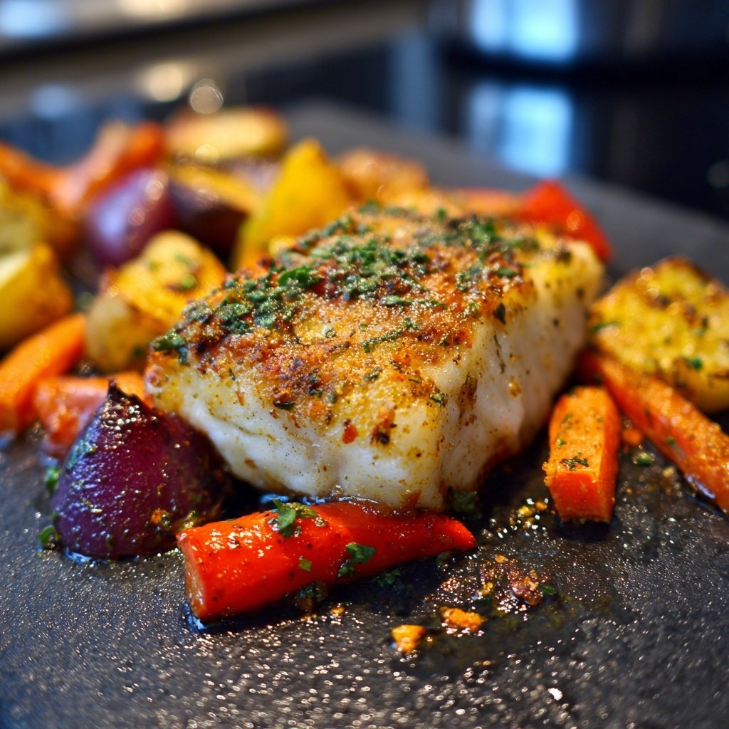 Kalorienarmes Kabeljau Filet Mit Ofengemüse