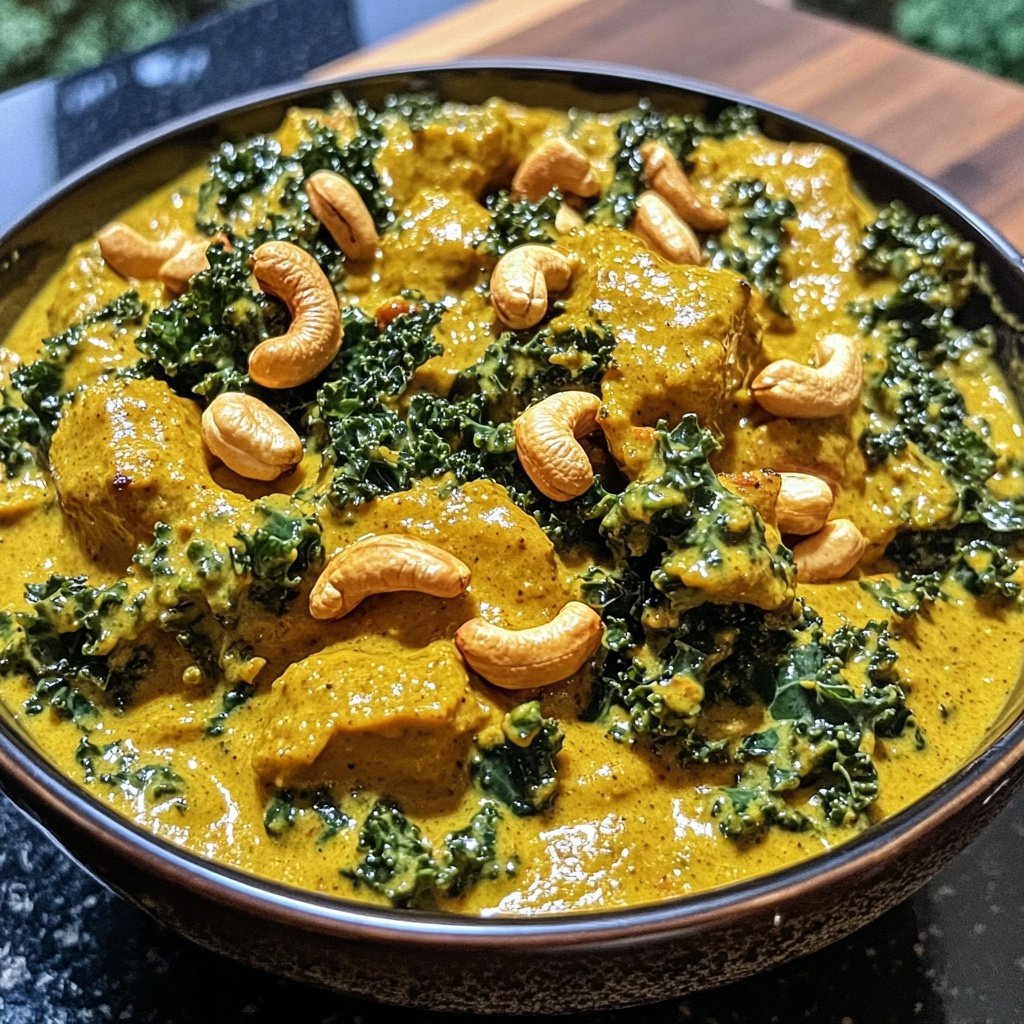 Veganes Grünkohlcurry mit Cashewkernen