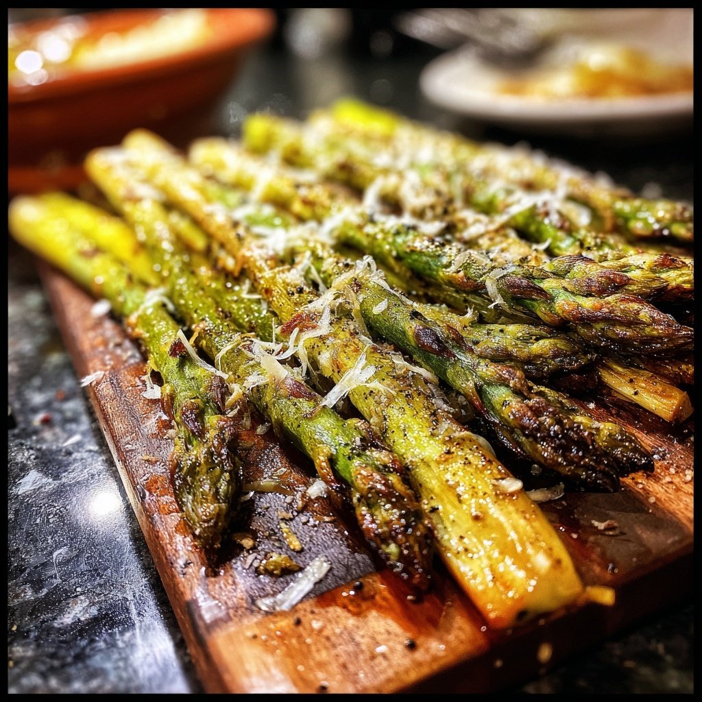 Grüner Spargel Mit Parmesan Aus Dem Ofen