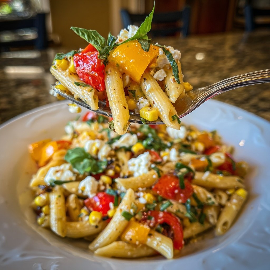 Mediterraner Nudelsalat Mit Mais