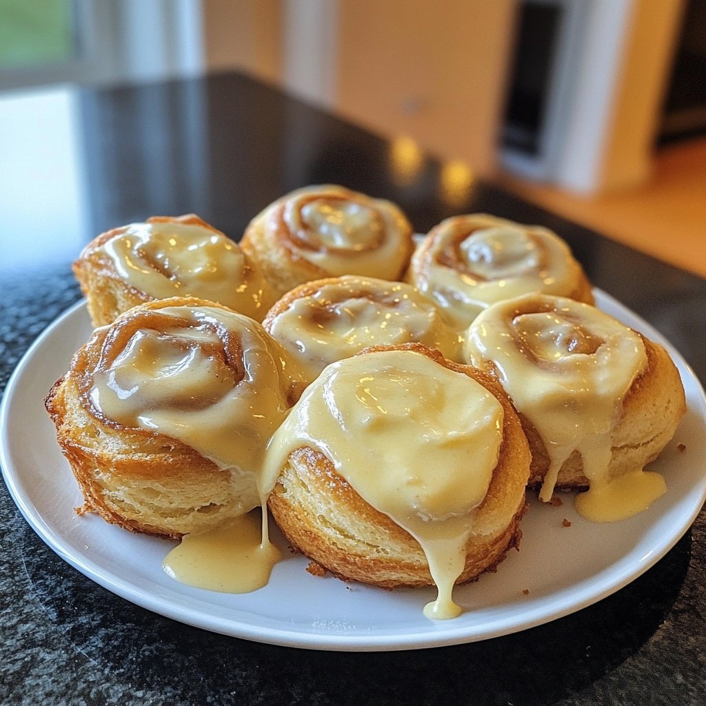 Gefüllte Hefeteigrollen mit Vanillecreme