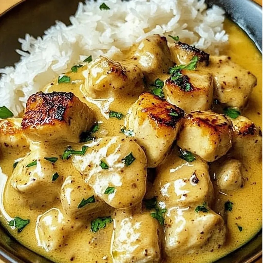 Schnelles Honig Senf Hähnchen mit Reis