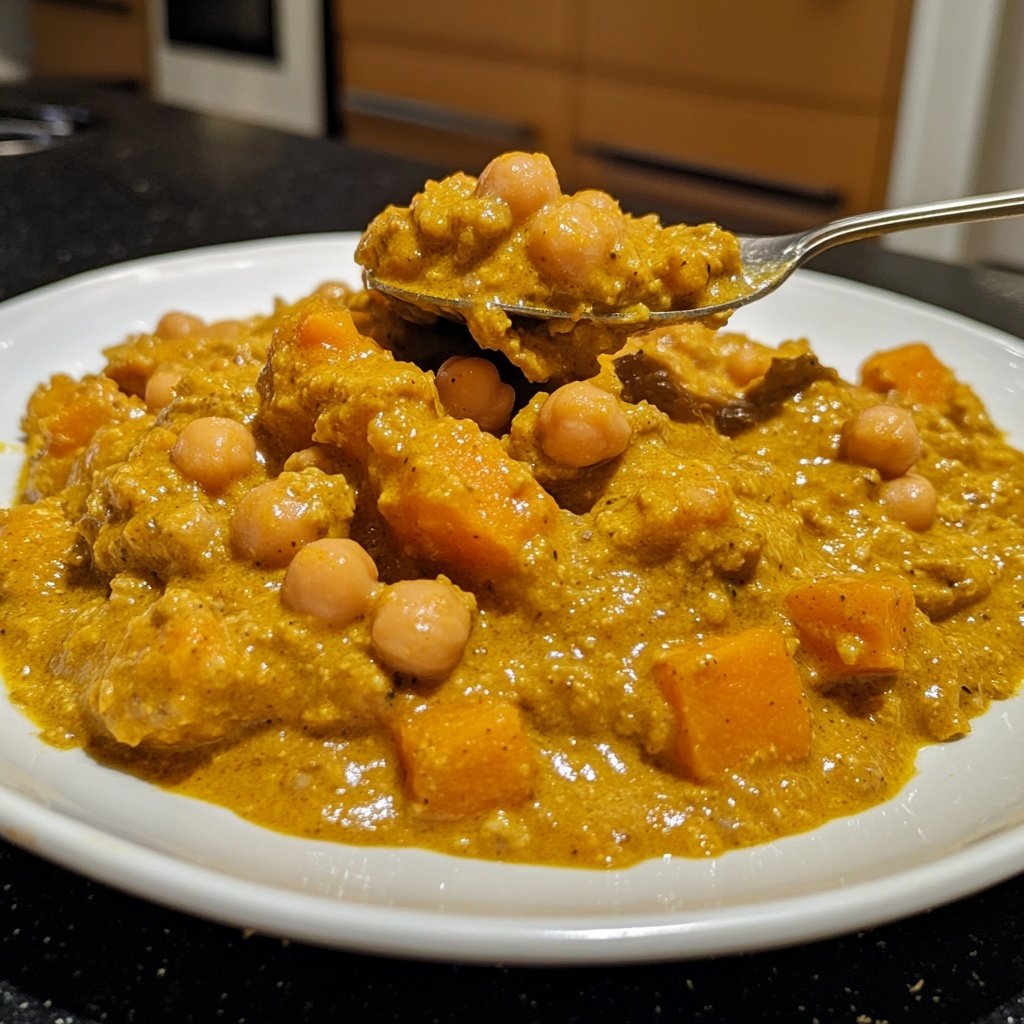 Curry mit Kürbis und Kichererbsen