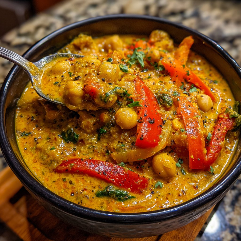 Vegetarisches Abendessen mit Curry