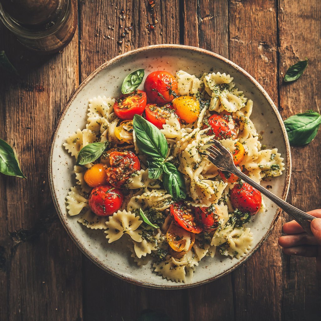 Mediterraner Nudelsalat Mit Tomaten