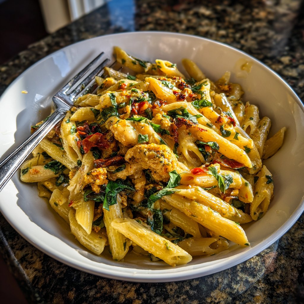 Abendessen mit Pasta und Gemüse