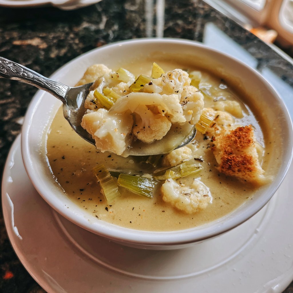 Blumenkohlsuppe mit Lauch