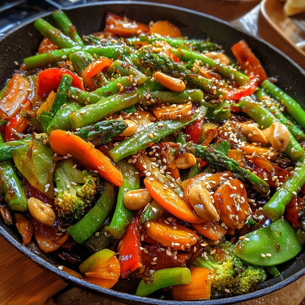 Asiatische Gemüsepfanne mit Erdnuss