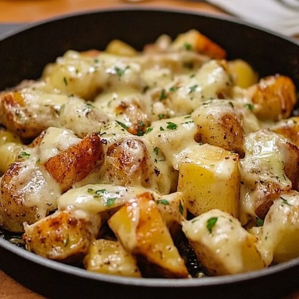 Hähnchen und Kartoffeln mit Knoblauch und Parmesan