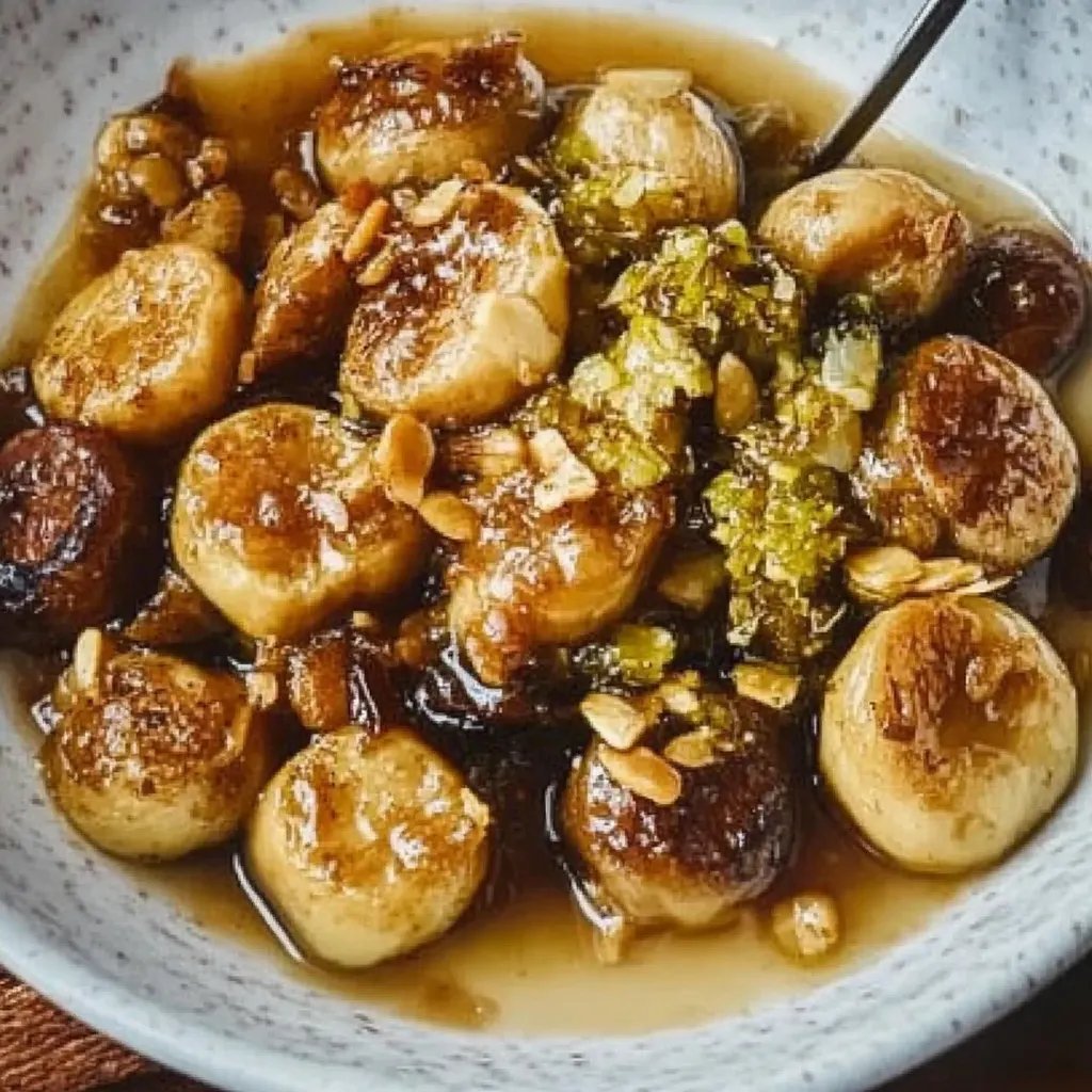 Gerösteter Rosenkohl mit Walnüssen und Honig