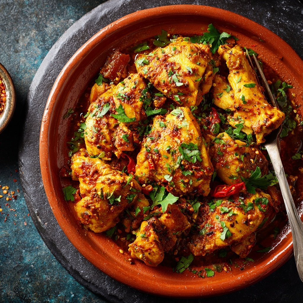 Internationale Küche Marokkanisches Hähnchen-Tagine