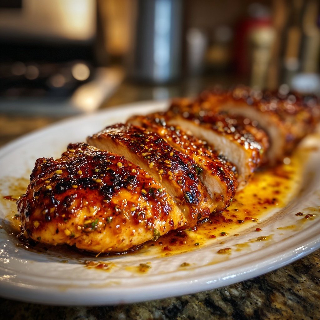 Gegrillte Hähnchenbrust Mit Honig Senf Glasur