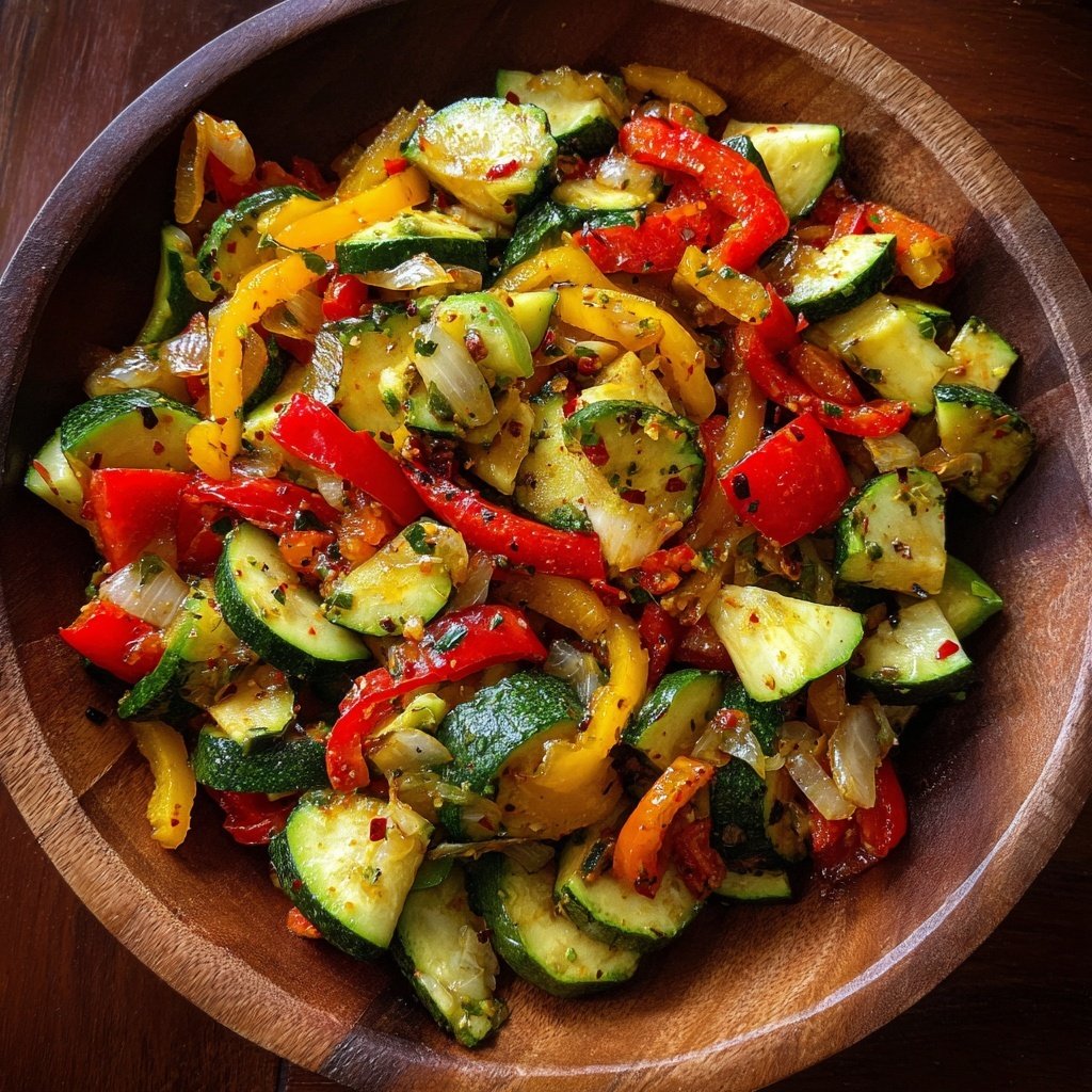 Kalorienarme Gemüsepfanne Mit Paprika