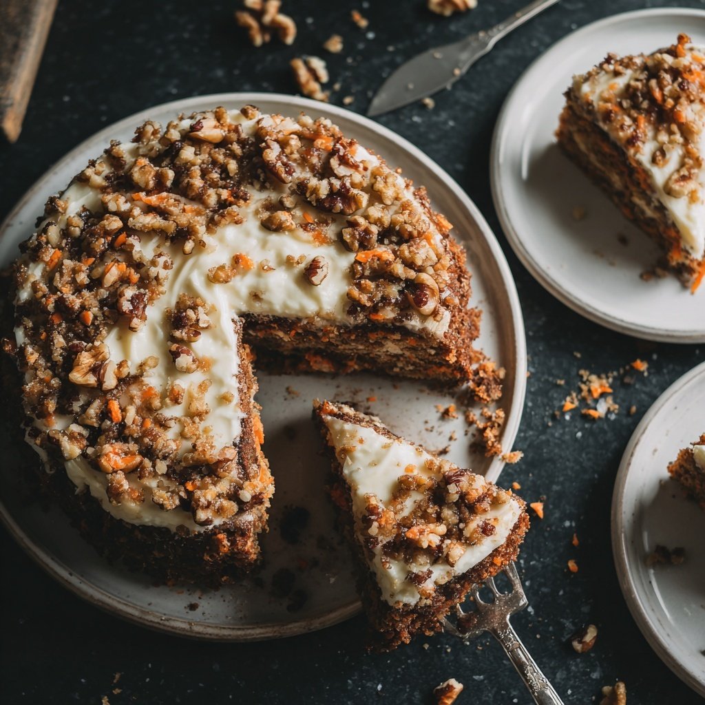 Karottenkuchen Mit Walnuss Streuseln